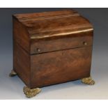 A Biedermeier mahogany decanter box,