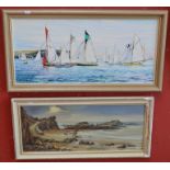 A Condy Yachting Scene signed, oil on canvas; Jill Mickle, Coastal Scene, signed,