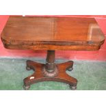 A William IV rounded rectangular rosewood card table,