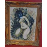 Attributed to Ronald Ossory Dunlop RA (1894 - 1973) Study of a Female Nude, three-quarter length,