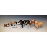 A Beswick ceramic model, St Bernard Dog, matt finish; another,