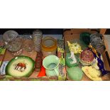 Ceramics and Glass - a Burlington teapot, celery glass, Lovatts jugs,
