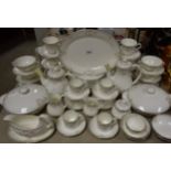 A Royal Doulton Twilight Rose dinner and tea service for six comprising dinner plates, salad plates,
