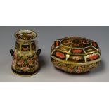 A Royal Crown Derby Imari palette miniature milk churn;