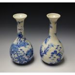 A pair of Japanese bottle vases,