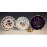 Ceramics - a Royal Crown Derby Derby Days wavy edge plate; another,