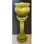 A late Victorian Majolica jardiniere and stand,
