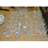 Glassware - various pressed glassware including, wine glasses, whiskey tumblers, brandy balloons,