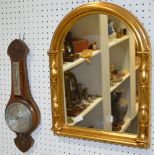 A contemporary gilt framed mirror;