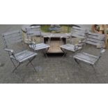 A set of four mid 20th/ late 20th Century foldable garden chairs,