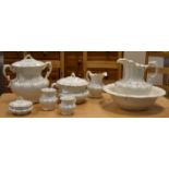 A Victorian Staffordshire Sevres pattern wash set, comprising of chamber pot , wash bowl, water jug,