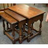 An oak nest of tables