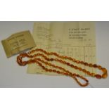 A string of amber beads,