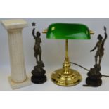 Interior Design - a pair of Spelter figures,