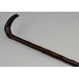 A blackthorn walking stick, horn handle,