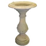 A 19th design composition lawn-centre bird bath, saucer-shaped plateau,