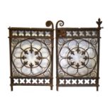 A pair of Coalbrookdale wrought iron cast garden gates,