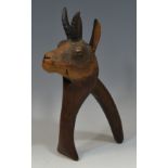 A pair of 19th century German Black Forest novelty nutcrackers, as a horned goat,