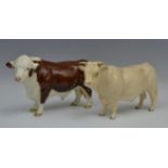 A Beswick polled Hereford bull, printed mark,