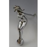 A chrome plated bronze car mascot, Speed Nymph' by A. E.