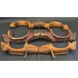 Three of 19th century French ox yokes,