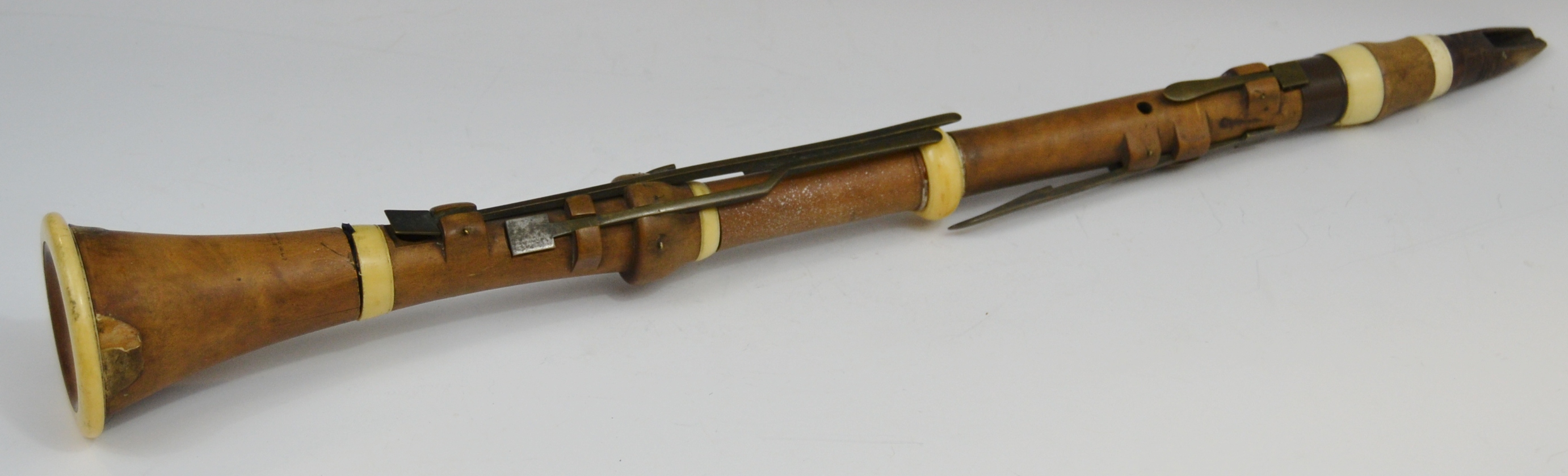 A 19th century Goulding & Co London boxwood and ivory clarinet,