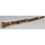 A 19th century Goulding & Co London boxwood and ivory clarinet,