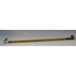 A Swaine Adeney riding crop, horn handle, plated ferrule embossed with a fox, inscribed Willis Carr,