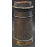 A 19th century brown salt glazed stoneware chimney pot,