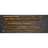 Fishing Rods - a vintage Rudge of Redditch two piece bound cane rod, cased; others, Milbro; etc.