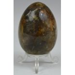A 19th century Derbyshire spar egg,
