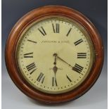 An early 20th century oak school clock, 34.