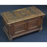 A 19th century oak family bible box,