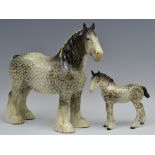 A Beswick Rocking Horse Grey Shire Horse, with dappled markings, 21.