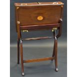 A Sheraton revival mahogany metamorphic campaign writing and games table table