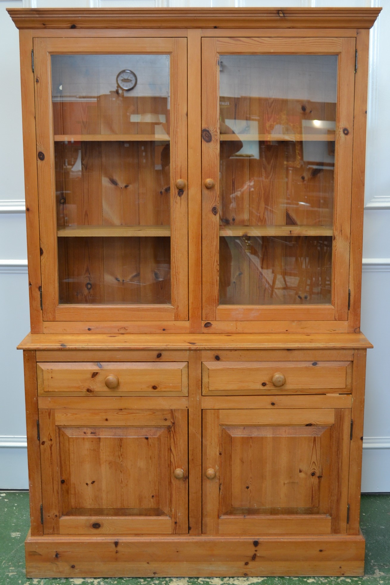 A glazed pine dresser