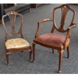 A late Victorian mahogany elbow chair, c.