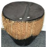 An African tribal, animal skin drum.