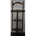 An Anglo-Indian hardwood and marquetry three-tier folding cakestand,