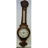 A Victorian oak barometer C1880