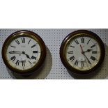 A Comitti of London mahogany circular wall clock, bell chiming movement,