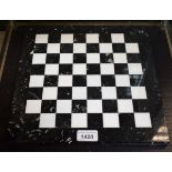 A pietra dura marble chess board,