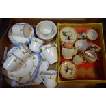 Ceramics - An CWS Windsor china Art Deco six setting tae set, painted with flowers,