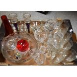 Glassware - Royal Brieley, crystal candlesticks, paperweights; etc.