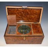 A George III yew tea caddy, c.