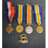 Medals - World War One 14-15 star, to 4437 Pte A Dale, R Scots; Victory and War medals,