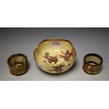 A Japanese Satsuma Wisteria bowl,