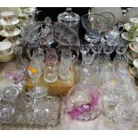 Glassware - a set of six Webb Corbett cut glass brandy glasses; an Edinburgh cut glass jug,