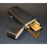 A George III shagreen rounded rectangular draughtsman's etui,