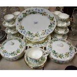 A Duchess Strawberry Field pattern dinner and tea service, for six, comprising dinner plates,